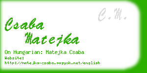 csaba matejka business card